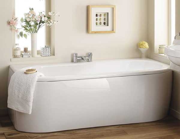 Click here to view / buy the D Shape Back To Wall Double Ended Bath